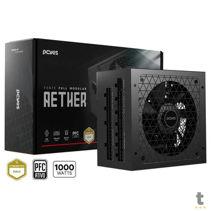 Fonte Real Modular 1000w Full Modular PCYes Aether Cybenetics Gold ATX3.1 - 1000WFMG Truedata
