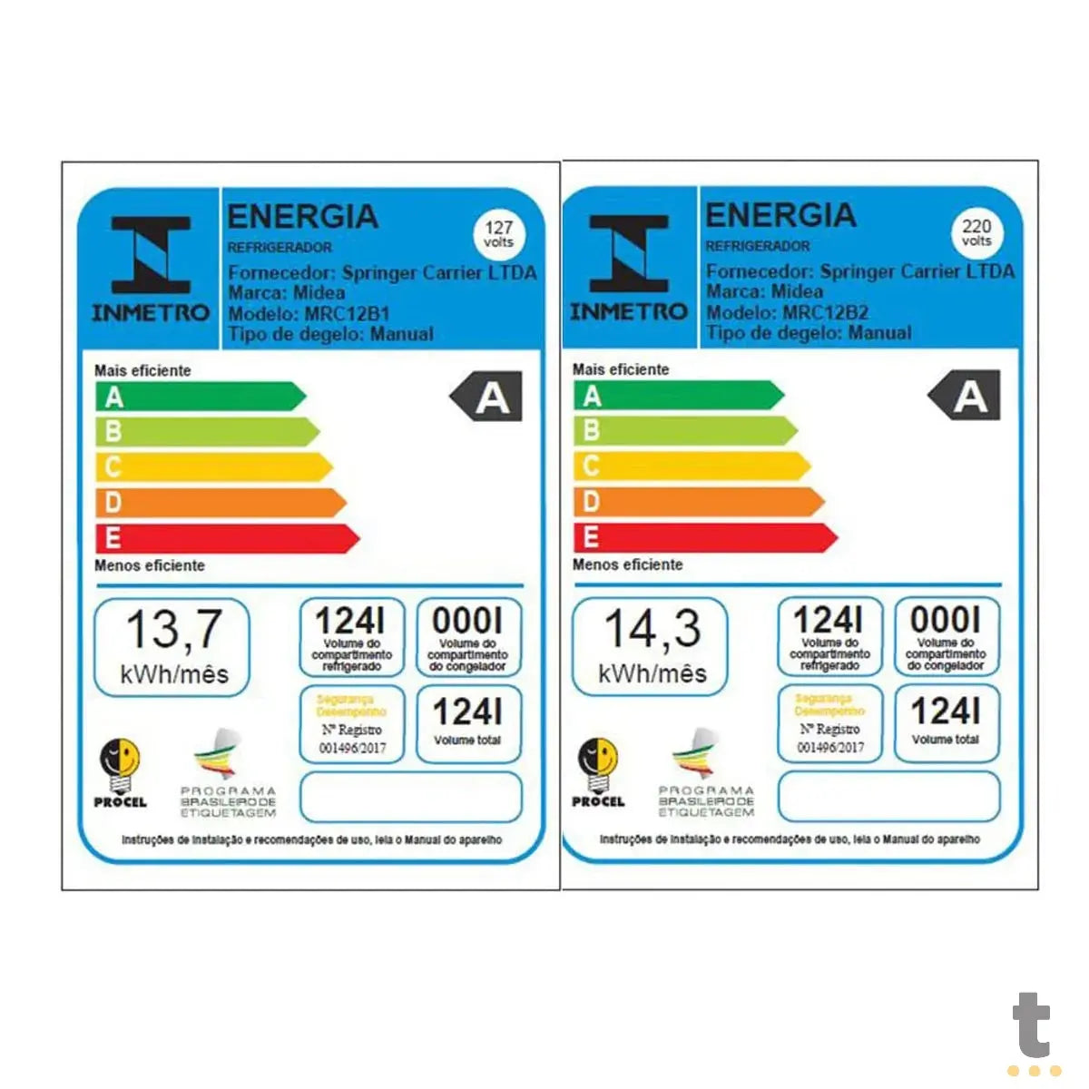 Frigobar Midea 124 Litros Branco 127v - MRC12B1 Truedata