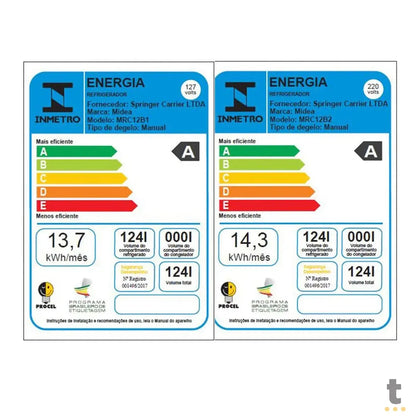 Frigobar Midea 124 Litros Branco 127v - MRC12B1 Truedata