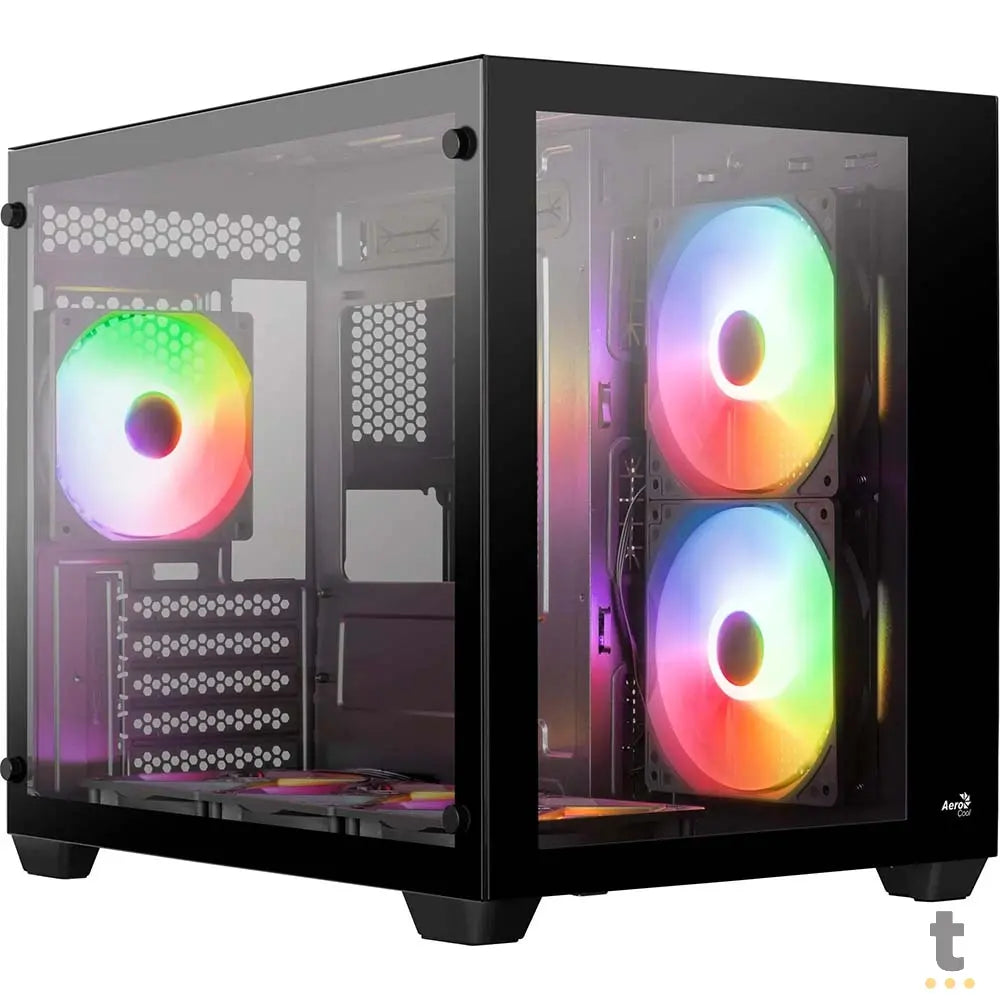 Gabinete Gamer Aerocool Dryft Micro Atx Com frente e lateral em Vidro Temperado C/ 6 Fans ARGB - 82839 Truedata