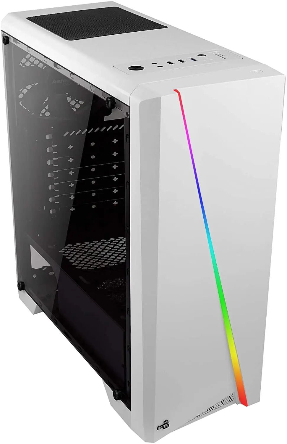 Gabinete Gamer Aerocool Mid Tower Rgb Cylon Com lateral acrílico Branco - Pn 67630 Truedata