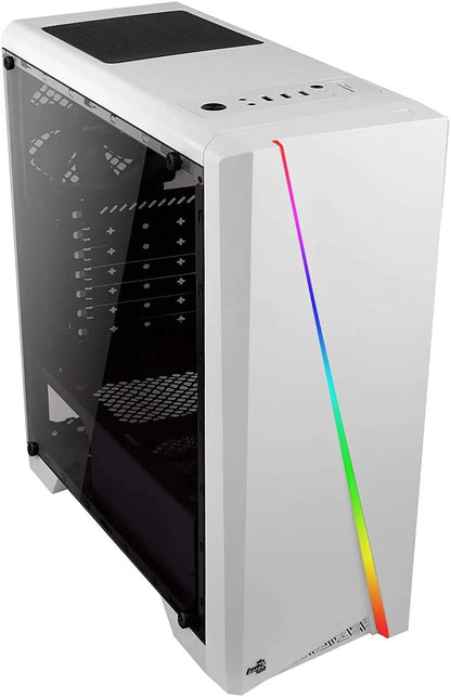 Gabinete Gamer Aerocool Mid Tower Rgb Cylon Com lateral acrílico Branco - Pn 67630 Truedata