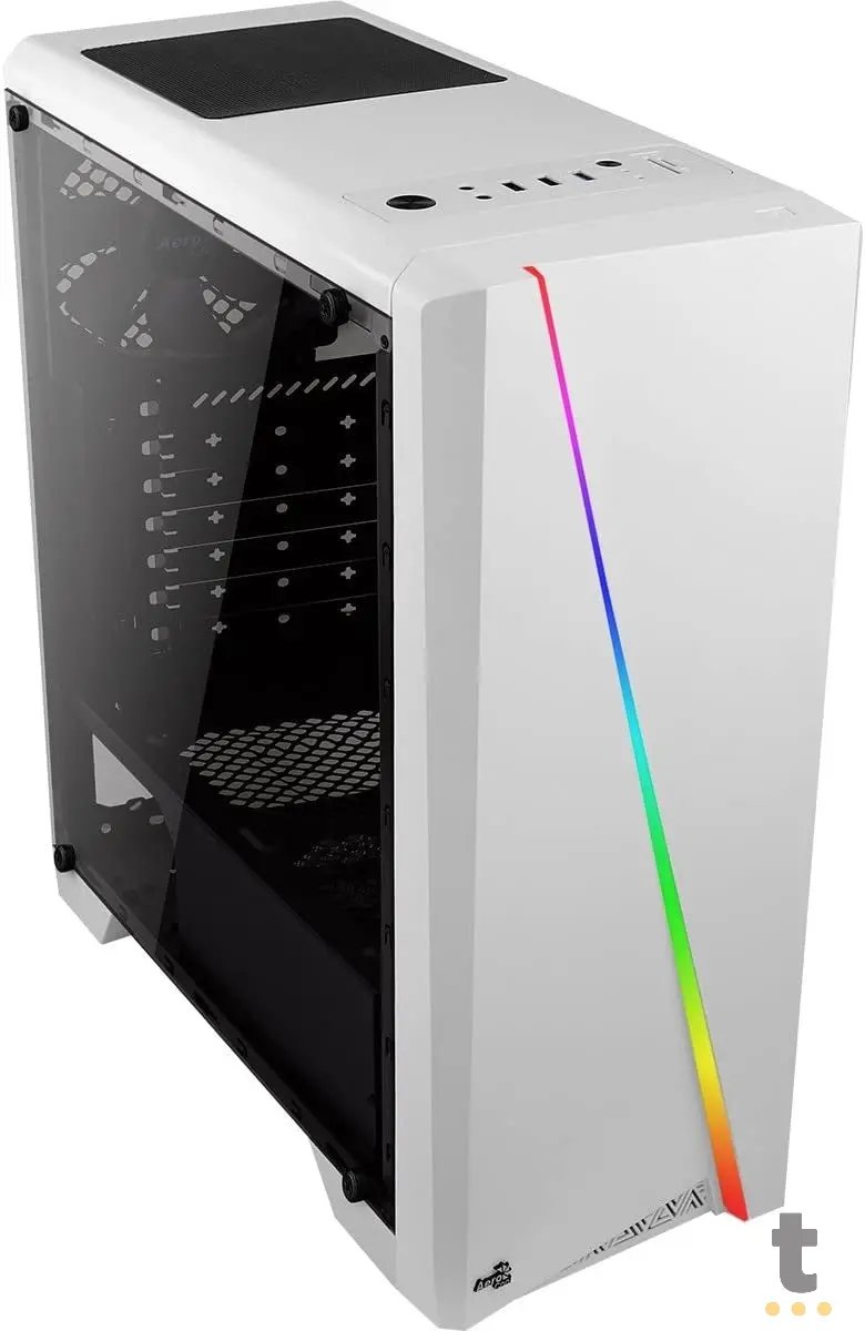 Gabinete Gamer Aerocool Mid Tower Rgb Cylon Com lateral acrílico Branco - Pn 67630 Truedata