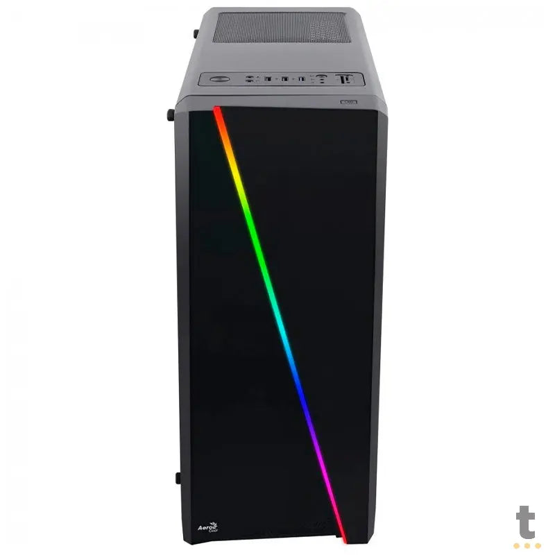 Gabinete Gamer Aerocool Mid Tower Rgb Cylon Com lateral acrílico Preto - Pn 63858 Truedata