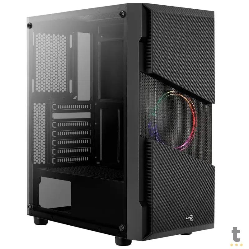 Gabinete Gamer Aerocool Mid Tower Rgb Menace Saturn Preto Com Lateral em Vidro Temperado - Pn 70616 Truedata