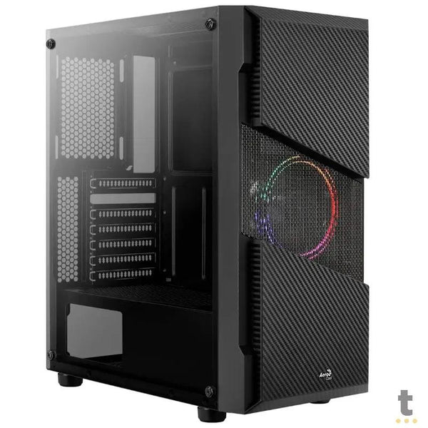 Gabinete Gamer Aerocool Mid Tower Rgb Menace Saturn Preto Com Lateral em Vidro Temperado - Pn 70616