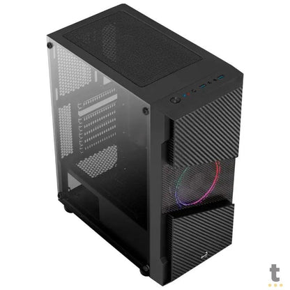 Gabinete Gamer Aerocool Mid Tower Rgb Menace Saturn Preto Com Lateral em Vidro Temperado - Pn 70616 Truedata