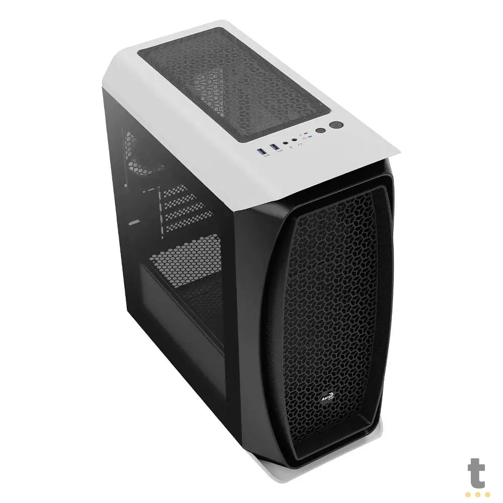 Gabinete Gamer Aerocool Mini Tower Aero One Branco Com Painel Vidro Temperado - Pn 70162 Truedata