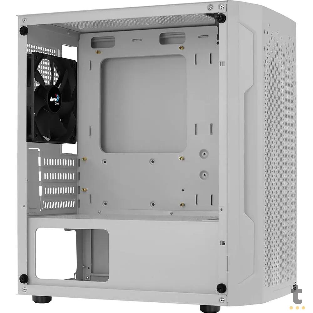 Gabinete Gamer Aerocool Mini Trinity Com lateral em Vidro Temperado Branco - 73881 Truedata