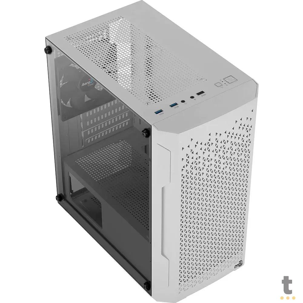 Gabinete Gamer Aerocool Mini Trinity Com lateral em Vidro Temperado Branco - 73881 Truedata