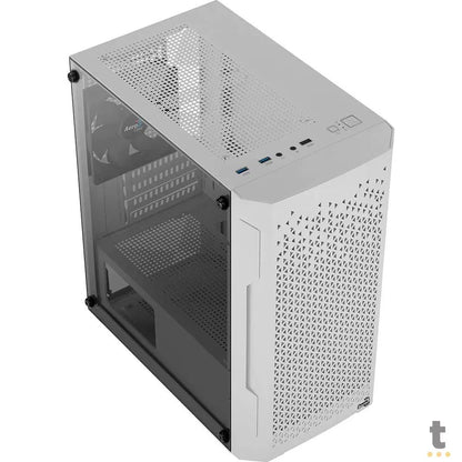 Gabinete Gamer Aerocool Mini Trinity Com lateral em Vidro Temperado Branco - 73881 Truedata