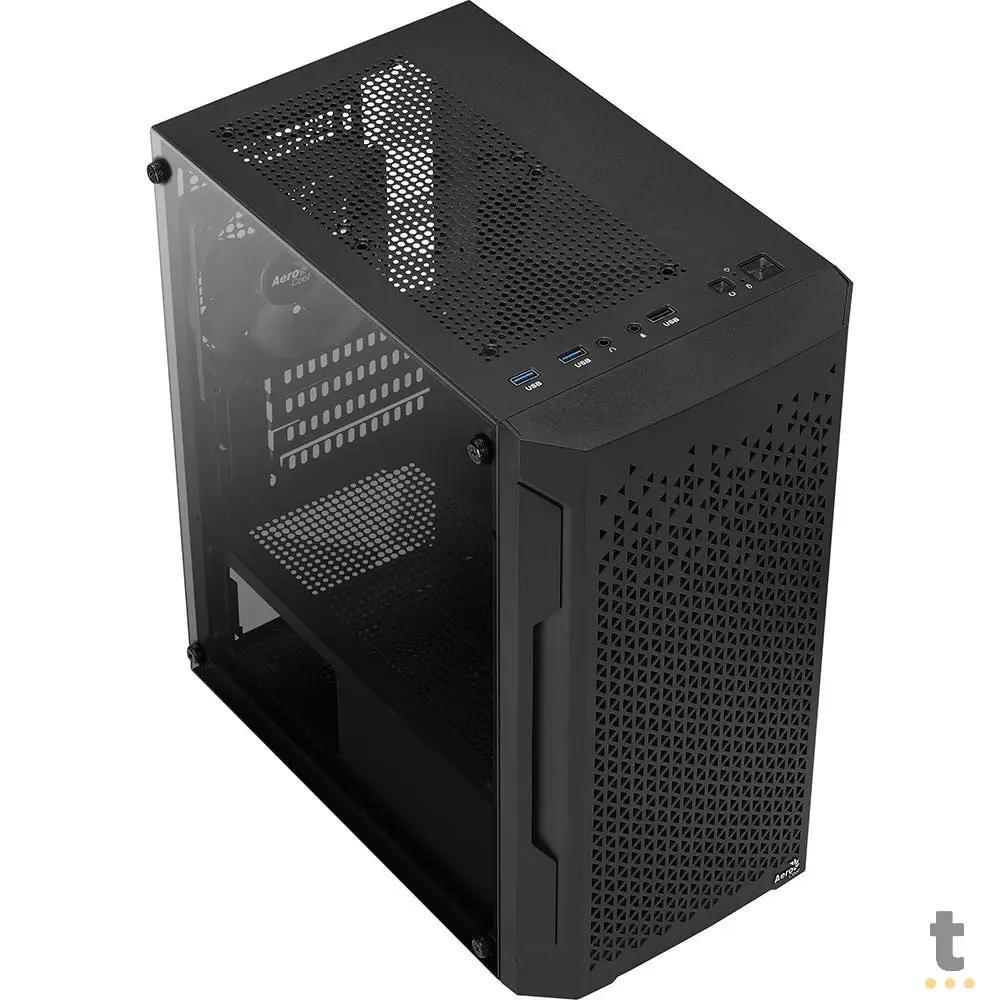 Gabinete Gamer Aerocool Mini Trinity Com lateral em Vidro Temperado Preto - 73880 Truedata