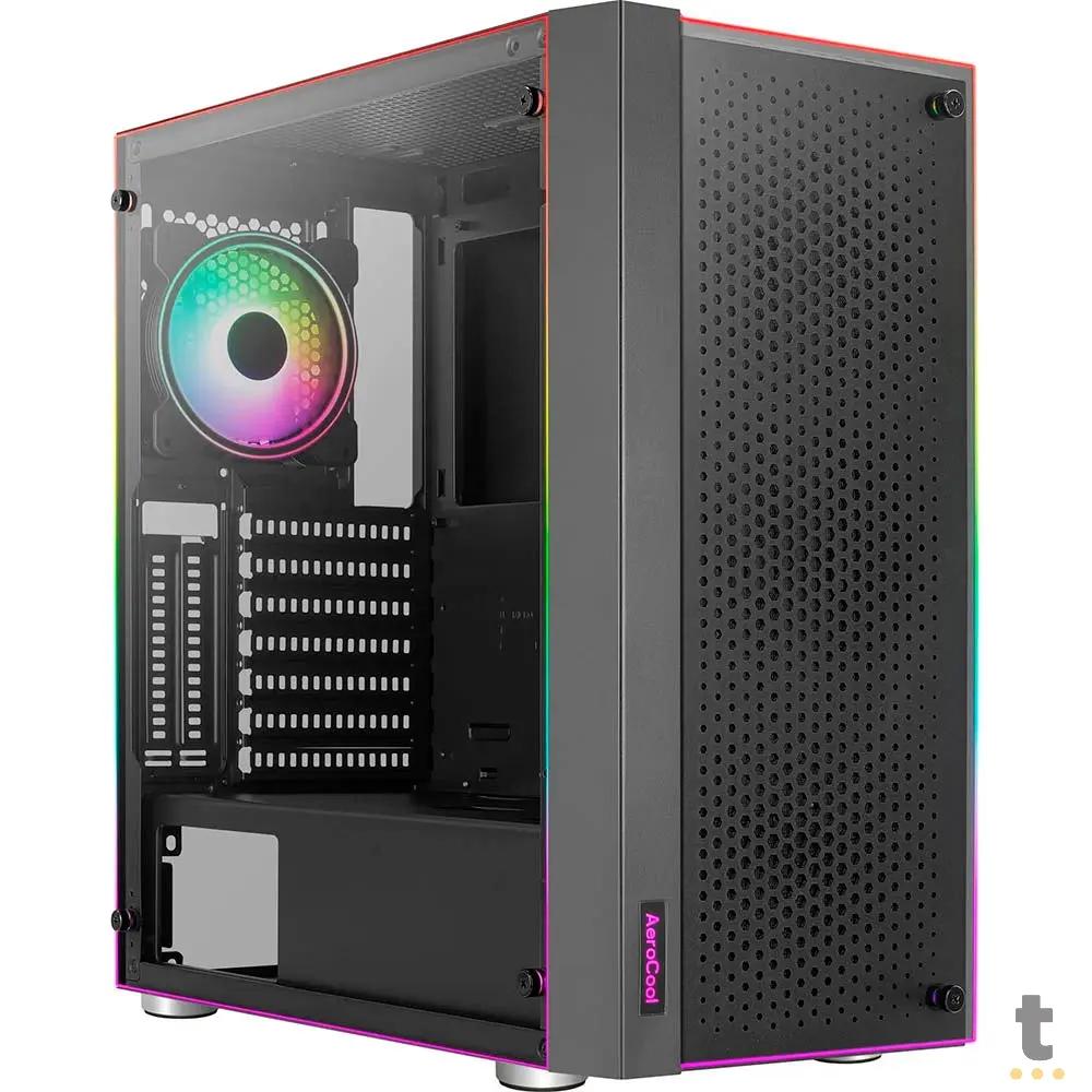 Gabinete Gamer Aerocool Skribble Mid Tower Rgb Com lateral em Vidro Temperado - Pn 78107 Truedata