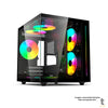 Gabinete Gamer C3Tech Aquarius Mid Tower C/ Frente e Lateral em Vidro Temperado e RGB S/ Fonte Preto - MT-G810BK Truedata