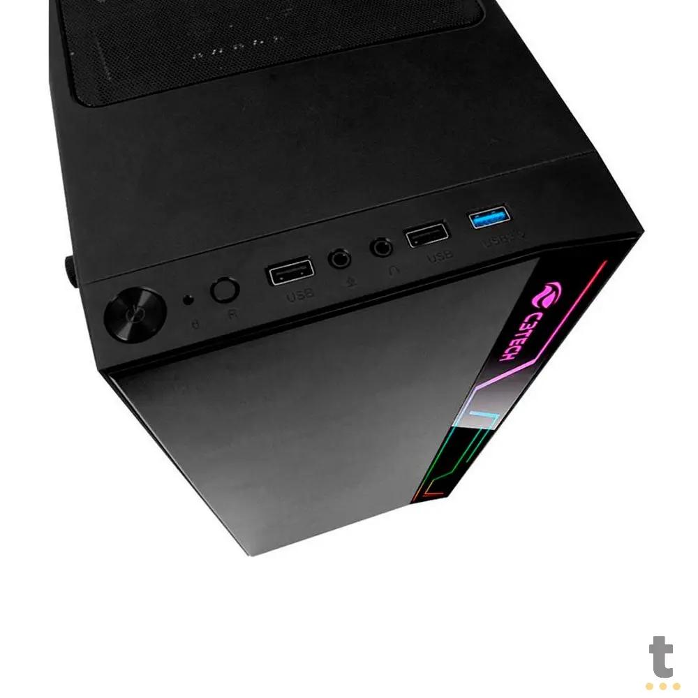Gabinete Gamer C3Tech Mid Tower Rgb Com lateral acrílico - MT-G400BK Truedata