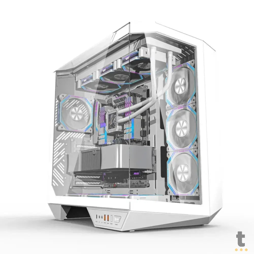 Gabinete Gamer Darkflash Atx DY470 Branco Com Lateral e Frente em Vidro Temperado ARGB - DY470 ARGB White Truedata