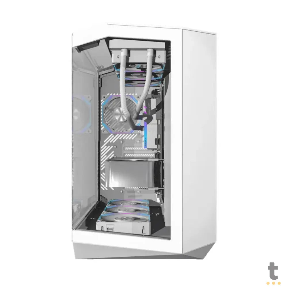 Gabinete Gamer Darkflash Atx DY470 Branco Com Lateral e Frente em Vidro Temperado ARGB - DY470 ARGB White Truedata