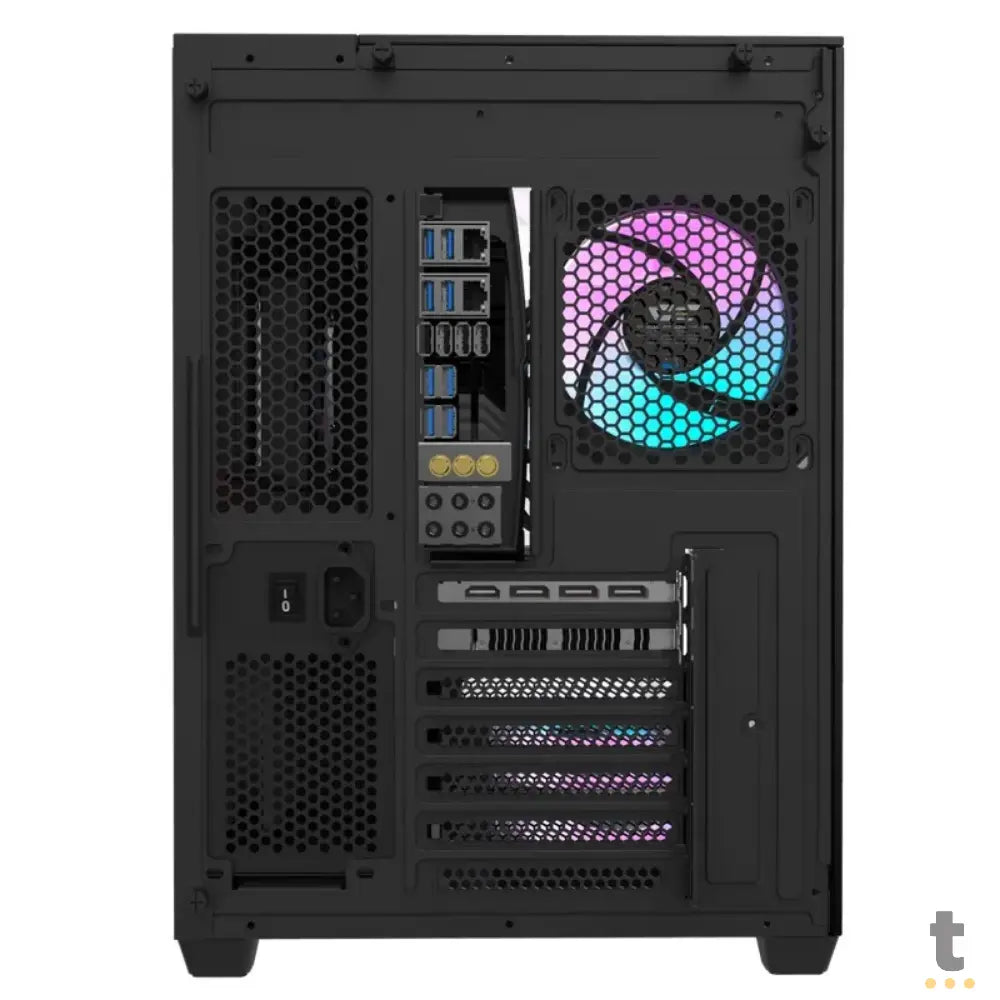 Gabinete Gamer Darkflash Atx TH285 Preto Com Lateral, Topo e Frente em Vidro Temperado ARGB - TH285 ARGB Black Truedata