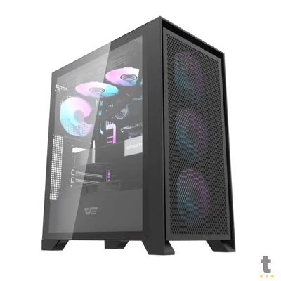 Gabinete Gamer Darkflash Mid Tower Atx DRX70 Mesh  Preto Com Lateral  em Vidro Temperado ARGB - DRX70 Mesh Black