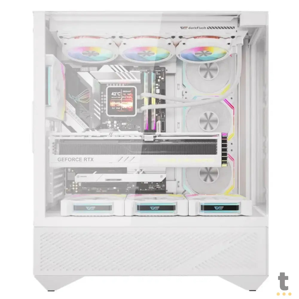 Gabinete Gamer Darkflash Mid Tower Atx DY460 Branco Com Lateral e Frente em Vidro Temperado ARGB - DY460 ARGB White Truedata
