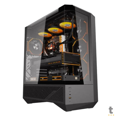 Gabinete Gamer Darkflash Mid Tower Atx DY460 Preto Com Lateral e Frente em Vidro Temperado ARGB - DY460 ARGB Black