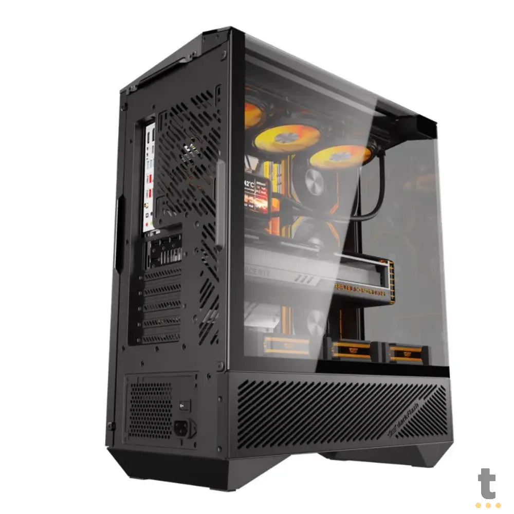 Gabinete Gamer Darkflash Mid Tower Atx DY460 Preto Com Lateral e Frente em Vidro Temperado ARGB - DY460 ARGB Black Truedata