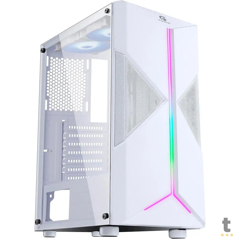 Gabinete Gamer Fortrek Mid Tower Holt Rgb Com lateral em Acrilico Branco - 80524 Truedata