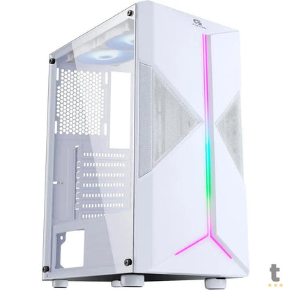 Gabinete Gamer Fortrek Mid Tower Holt Rgb Com lateral em Acrilico Branco - 80524 Truedata