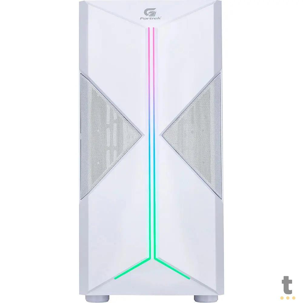 Gabinete Gamer Fortrek Mid Tower Holt Rgb Com lateral em Acrilico Branco - 80524 Truedata