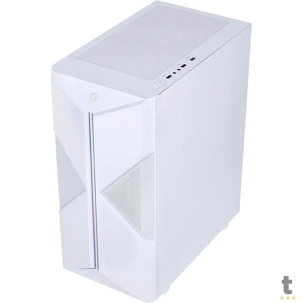 Gabinete Gamer Fortrek Mid Tower Holt Rgb Com lateral em Acrilico Branco - 80524 Truedata