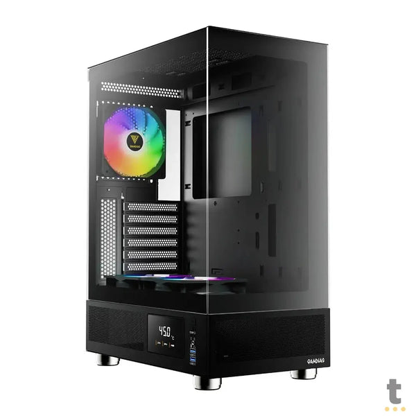 Gabinete Gamer Gamdias Mid Tower Atlas E1 Preto Com Lateral em Vidro Temperado +3 Fans ARGB