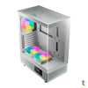 Gabinete Gamer Gamdias Mid Tower Atlas E1 WH Branco Com Lateral em Vidro Temperado +3 Fans ARGB Truedata