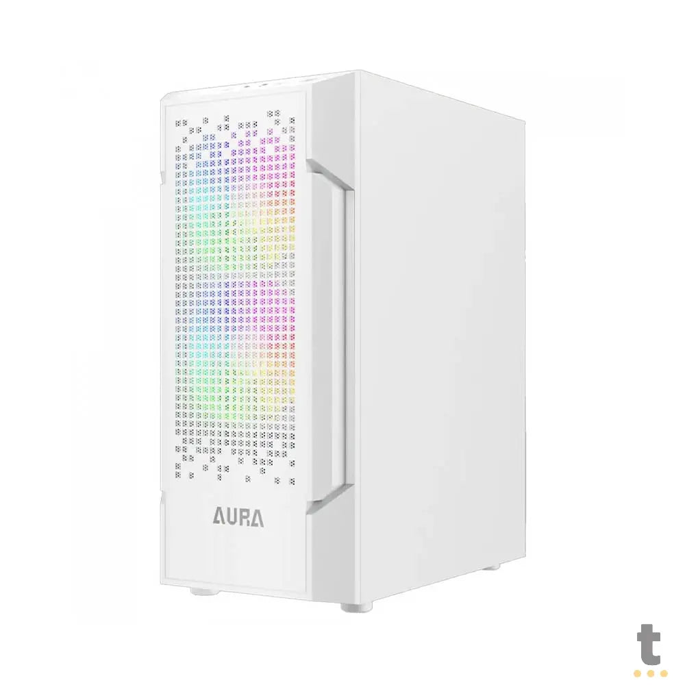 Gabinete Gamer Gamdias Mid Tower Aura GC7 WH Branco Com Lateral em Vidro Temperado + 3 Fans ARGB Truedata