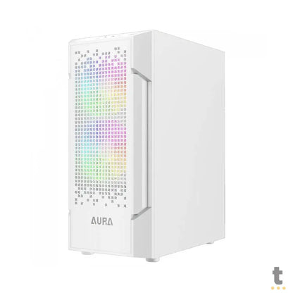 Gabinete Gamer Gamdias Mid Tower Aura GC7 WH Branco Com Lateral em Vidro Temperado + 3 Fans ARGB Truedata