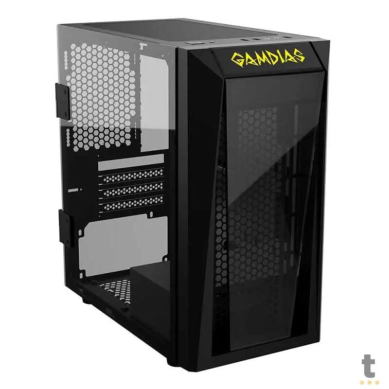 Gabinete Gamer Gamdias Mini Tower Talos E1 Preto Com Lateral em Vidro Temperado S/Fans- TALOS E1 S/FAN Truedata