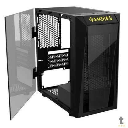 Gabinete Gamer Gamdias Mini Tower Talos E1 Preto Com Lateral em Vidro Temperado S/Fans- TALOS E1 S/FAN Truedata