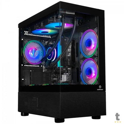 Gabinete Gamer Onepower Crystal Mid Tower lateral e Frontal em Vidro Temperado - CC-202B Truedata