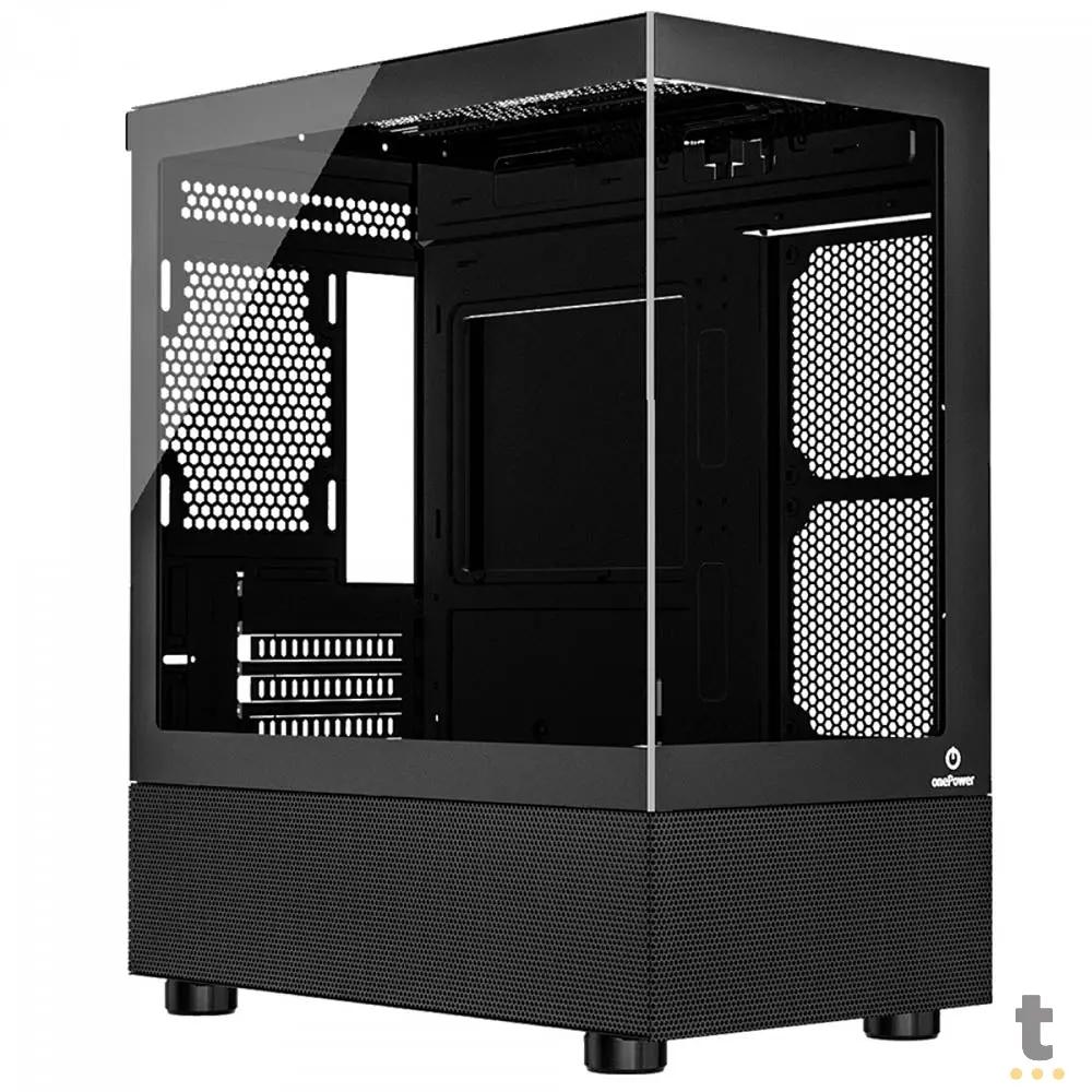 Gabinete Gamer Onepower Crystal Mid Tower lateral e Frontal em Vidro Temperado - CC-202B Truedata