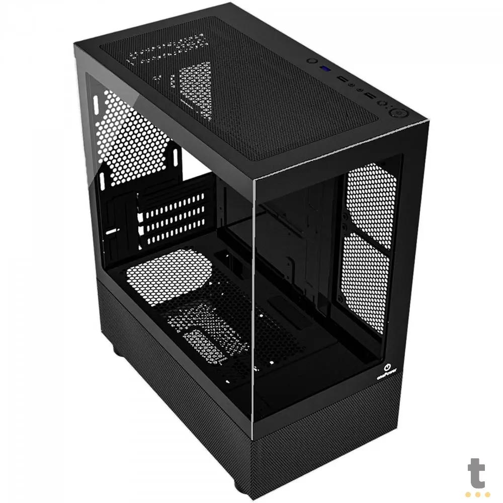 Gabinete Gamer Onepower Crystal Mid Tower lateral e Frontal em Vidro Temperado - CC-202B Truedata