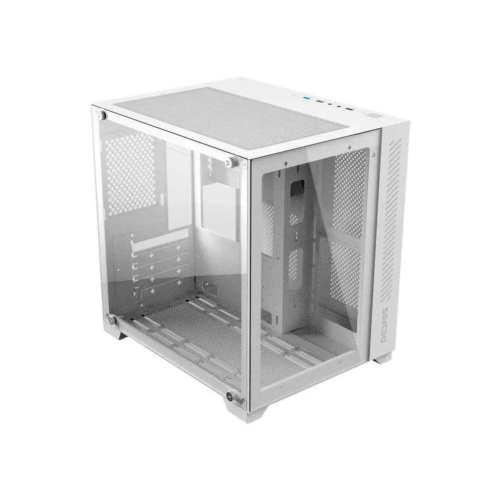 Gabinete Gamer PCYes Mid Tower Forcefield Branco Com Lateral e Frente em Vidro Temperado - GFFWGP Truedata