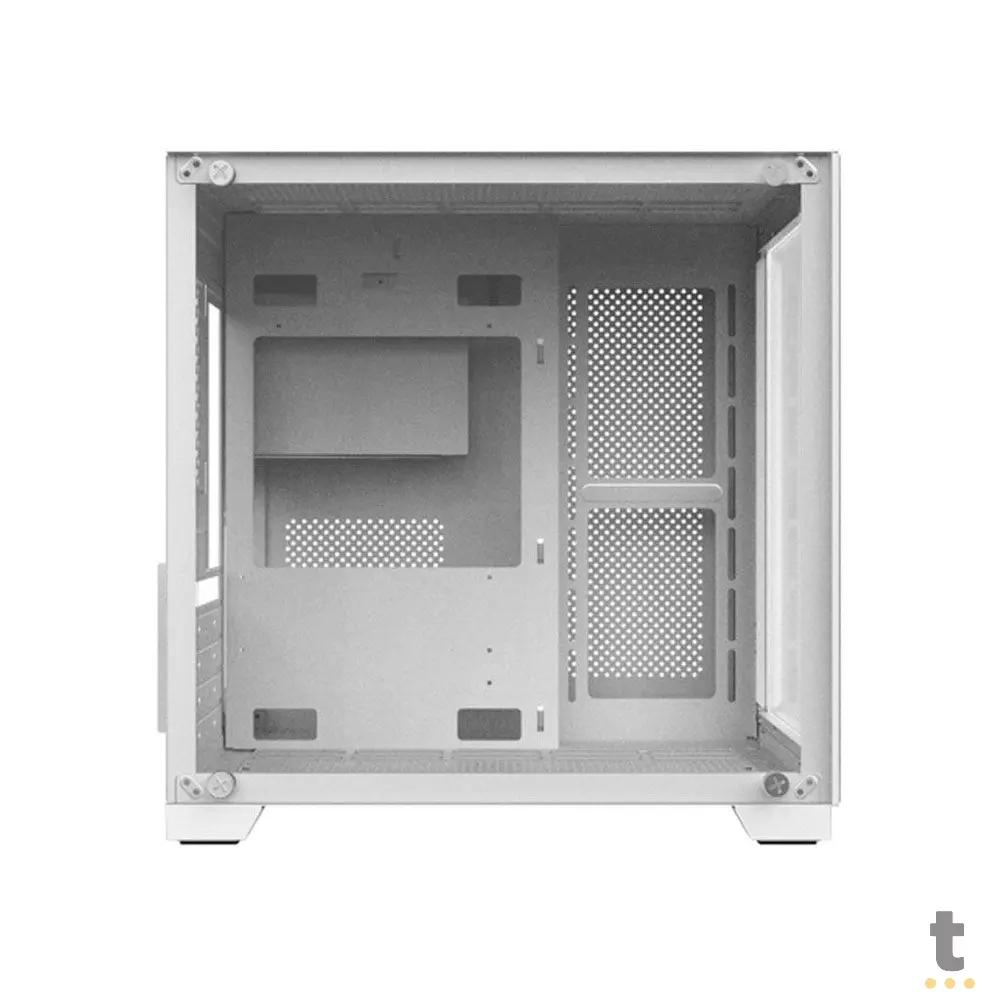 Gabinete Gamer PCYes Mid Tower Forcefield Branco Com Lateral e Frente em Vidro Temperado - GFFWGP Truedata