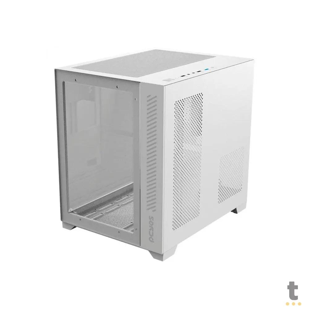 Gabinete Gamer PCYes Mid Tower Forcefield Branco Com Lateral e Frente em Vidro Temperado - GFFWGP Truedata