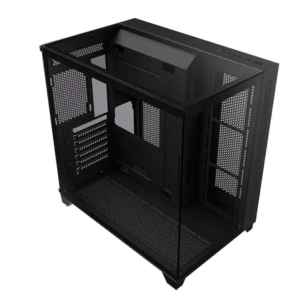Gabinete Gamer PCYes Mid Tower Forcefield MAX Black Vulcan Preto Com Lateral e Frente em Vidro Temperado - GFFMAXBV Truedata