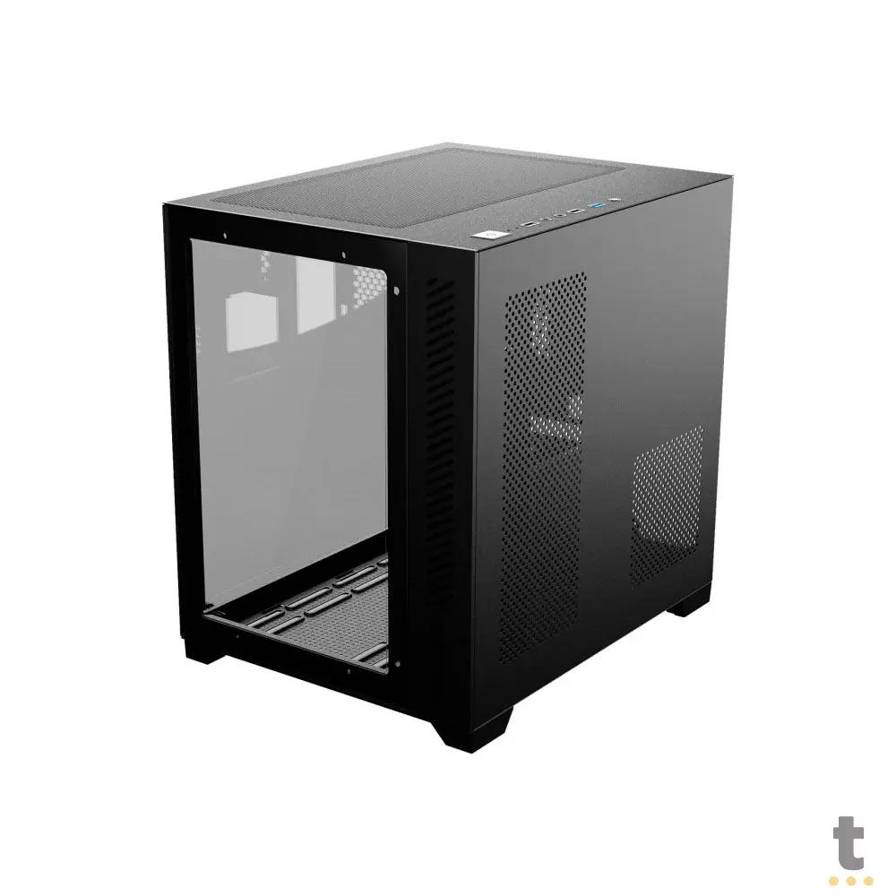 Gabinete Gamer PCYes Mid Tower Forcefield Preto Com Lateral e Frente em Vidro Temperado - GFFBVP Truedata