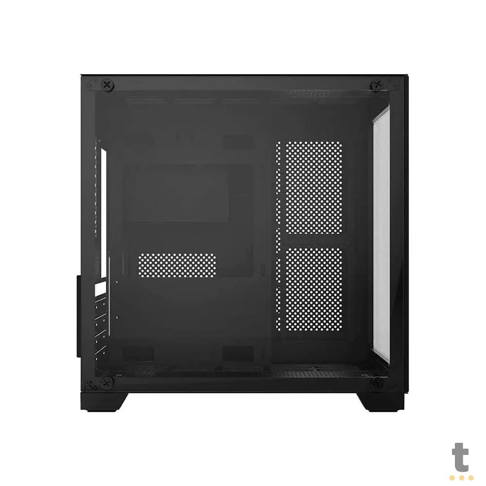 Gabinete Gamer PCYes Mid Tower Forcefield Preto Com Lateral e Frente em Vidro Temperado - GFFBVP Truedata