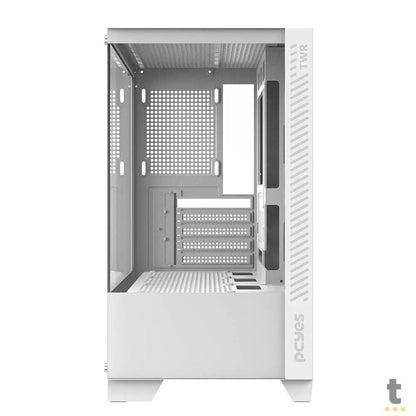Gabinete Gamer PCYes Mid Tower Forcefield TWR White Ghost Branco Com Lateral e Frente em Vidro Temperado - GFFTWRWG Truedata