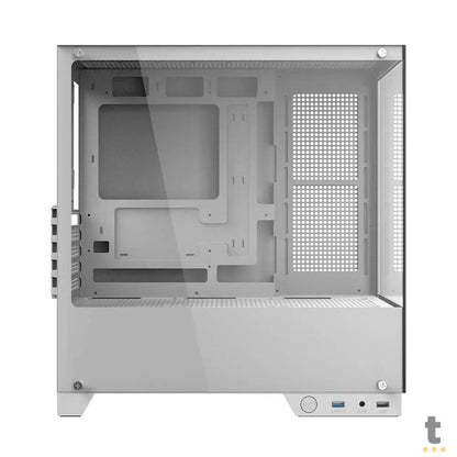 Gabinete Gamer PCYes Mid Tower Forcefield TWR White Ghost Branco Com Lateral e Frente em Vidro Temperado - GFFTWRWG Truedata