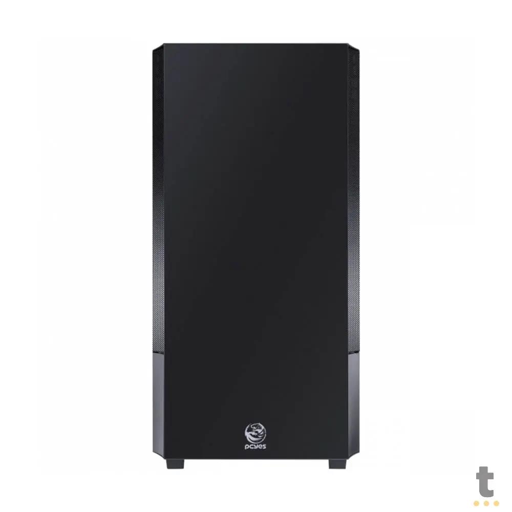 Gabinete Gamer PCYes Mid Tower Gravity Preto Com Lateral Invertida em Vidro Temperado C/ 2 Fans RGB - GRPTRGB1FV Truedata
