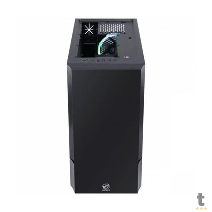 Gabinete Gamer PCYes Mid Tower Gravity Preto Com Lateral Invertida em Vidro Temperado C/ 2 Fans RGB - GRPTRGB1FV Truedata