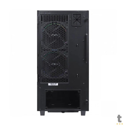 Gabinete Gamer PCYes Mid Tower Gravity Preto Com Lateral Invertida em Vidro Temperado C/ 2 Fans RGB - GRPTRGB1FV Truedata